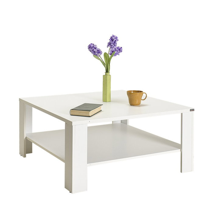 Hanah Home Mesa de Centro Blanca con Almacenamiento Hanah Home Mesa de Centro Blanca con Almacenamiento